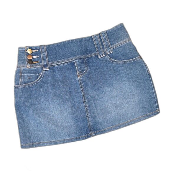 SO Y2K Style Jean Mini Skirt Juniors Size 3 - Picture 1 of 7